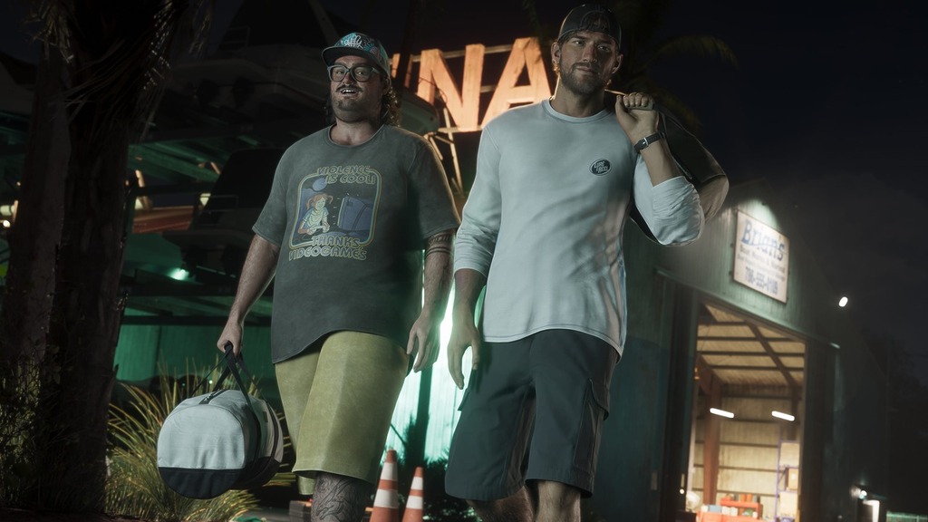 GTA 6 Cal Hampton and Jason Duval carrying bags