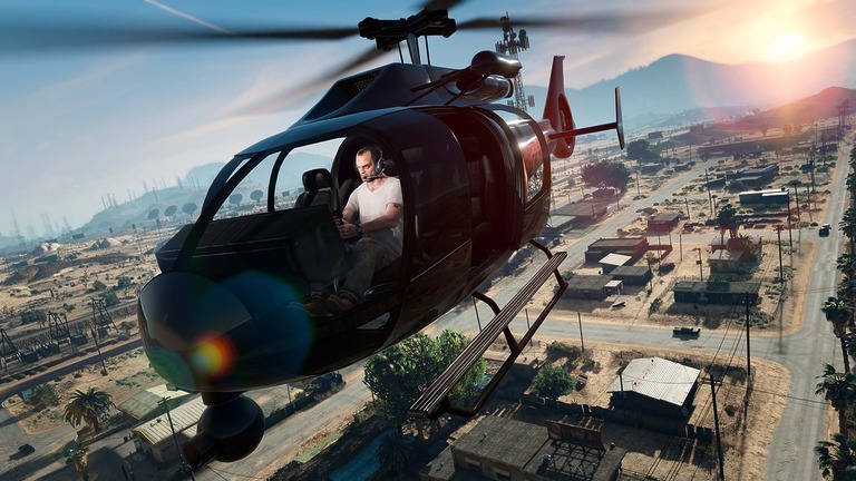 GTA 5 Trevor flying a helicopter