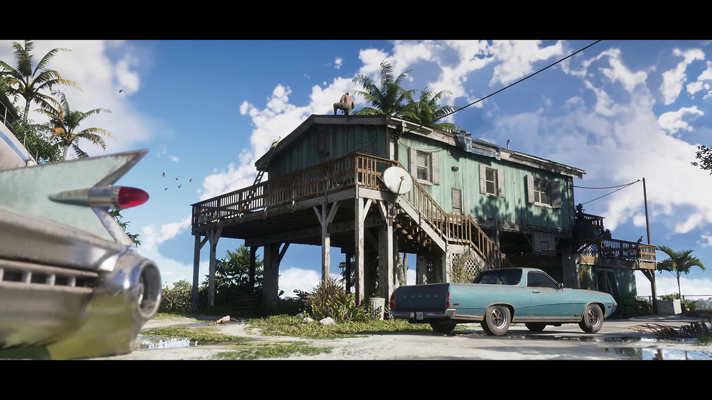 GTA 6 character Jason at a beach house