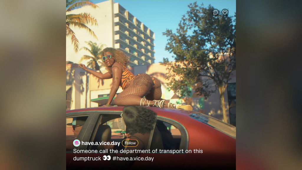 GTA 6 character twerking on a moving car
