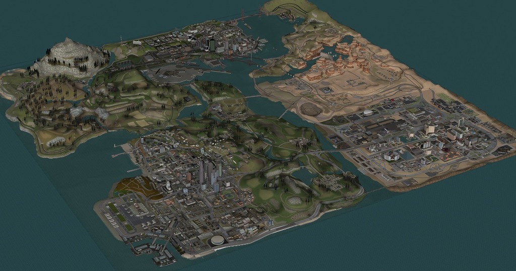 GTA San Andreas 3D Map